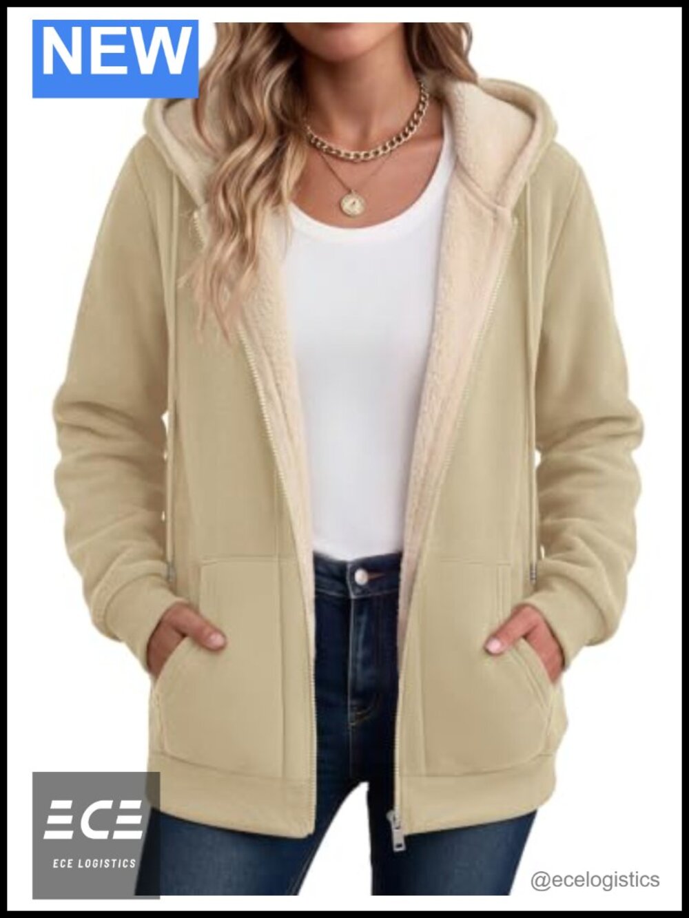 Sherpa Fleece Jacket Zip Up Thick Warm Hoodie Fall Winter Coat